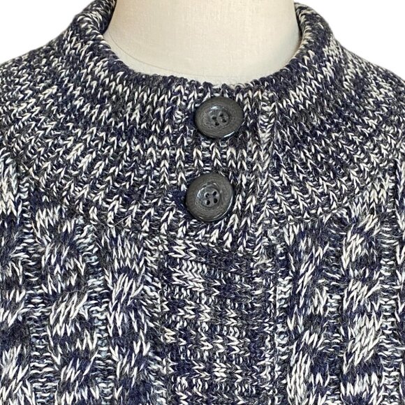 Woolovers Cashmere Wool Duster Cardigan Cable Knit Nautical Chunky Long Granny-L - Picture 3 of 15